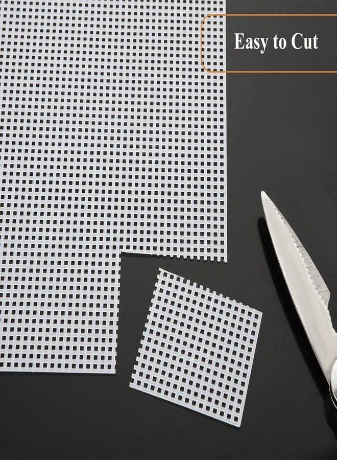 VRB Dec مجموعة VRB Dec™ المكونة من 5 قطع من قماش التطريز المتقاطع/مواد صنع الحقائب، قماش للحرف اليدوية، مشاريع الخياطة/التطريز والأعمال اليدوية، قماش بلاستيكي للزينة. (5 قطع من قماش التطريز المتقاطع)، أبيض - Image 5